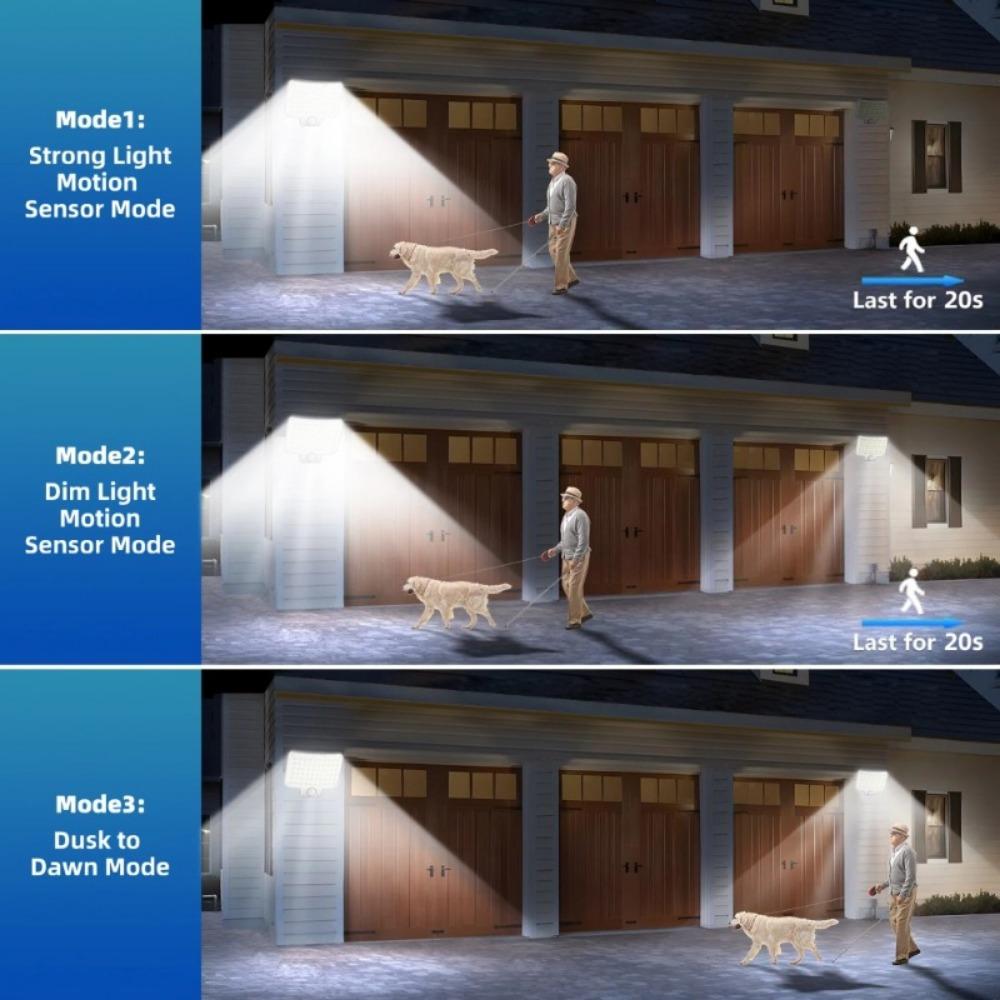 Уличный сплит-светильник на солнечной батарее 210 светодиодов, настенный светильник с датчиком движения, 3 режима, дистанционное управление прожектором для настенных светильников для патио, гаража