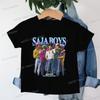 Летняя новая мультяшная футболка для мальчиков K-Pop Охотники на демонов Saja Принт для мальчиков Крутая детская футболка Топы Харадзюку Короткий рукав Одежда для малышей девочек и мальчиков