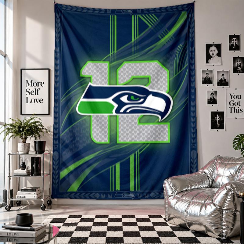 Seattle Seahawks Wall Tapestry Home Decor Wall Hanging Cloth for Bedroom Living Room Background