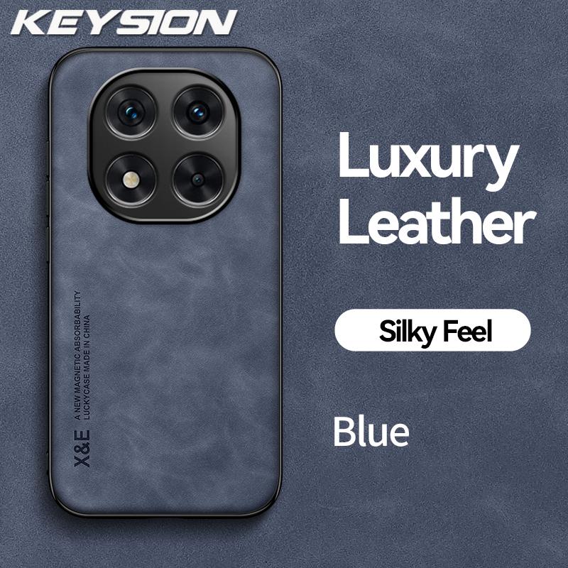 KEYSION Роскошный ретро чехол из ПУ кожи для Redmi Note 14 4G 14 Pro 5G Силикон+ПК Ударопрочный чехол для телефона для Redmi Note 14 Pro+ 5G