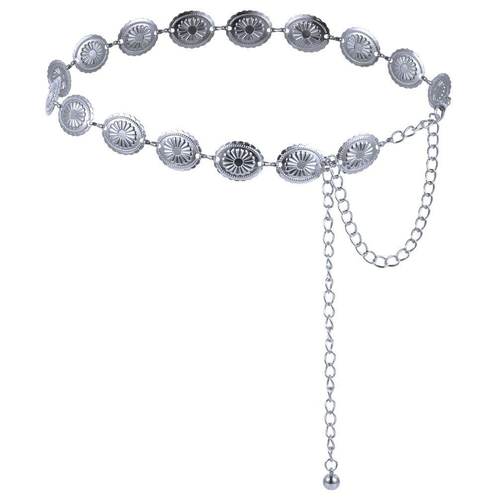 Skinny Chain Belt Adjustable Decorated Waist Belt Metal Waist Chain Belt for Dresses/Jeans/Sweater