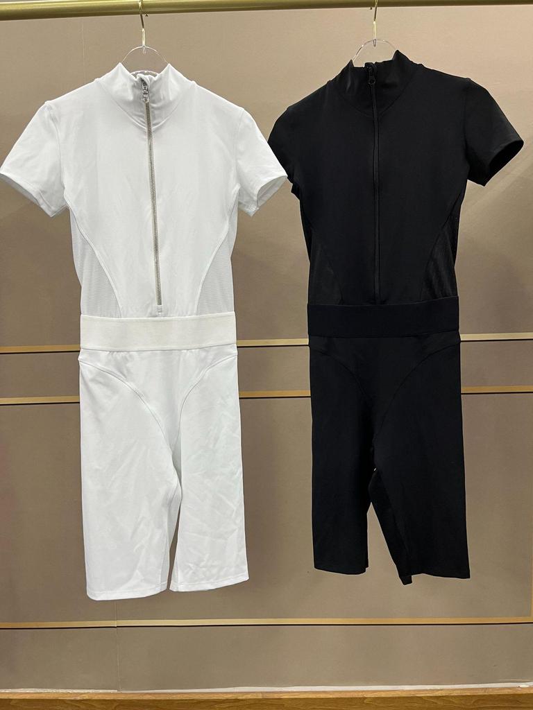 Женский облегающий талию комбинезон для йоги с короткими рукавами и сетчатыми вставками - Спортивная одежда для фитнеса