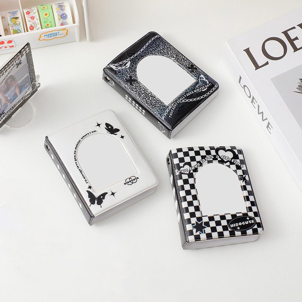 3-дюймовый мини-фотоальбом, полый держатель для фотокарточек Kpop, папки для фотокарточек, 20 листов, 40 карманов, маленькая книга для фотокарточек