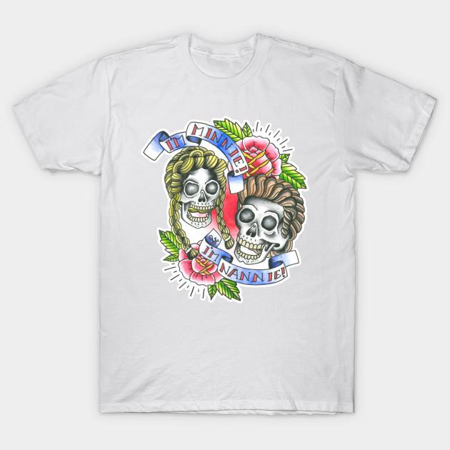 Asian Size Men Black Print T-shirt Minnie And Nannie No-Cut Heat Transfer Print Cotton Tshirt
