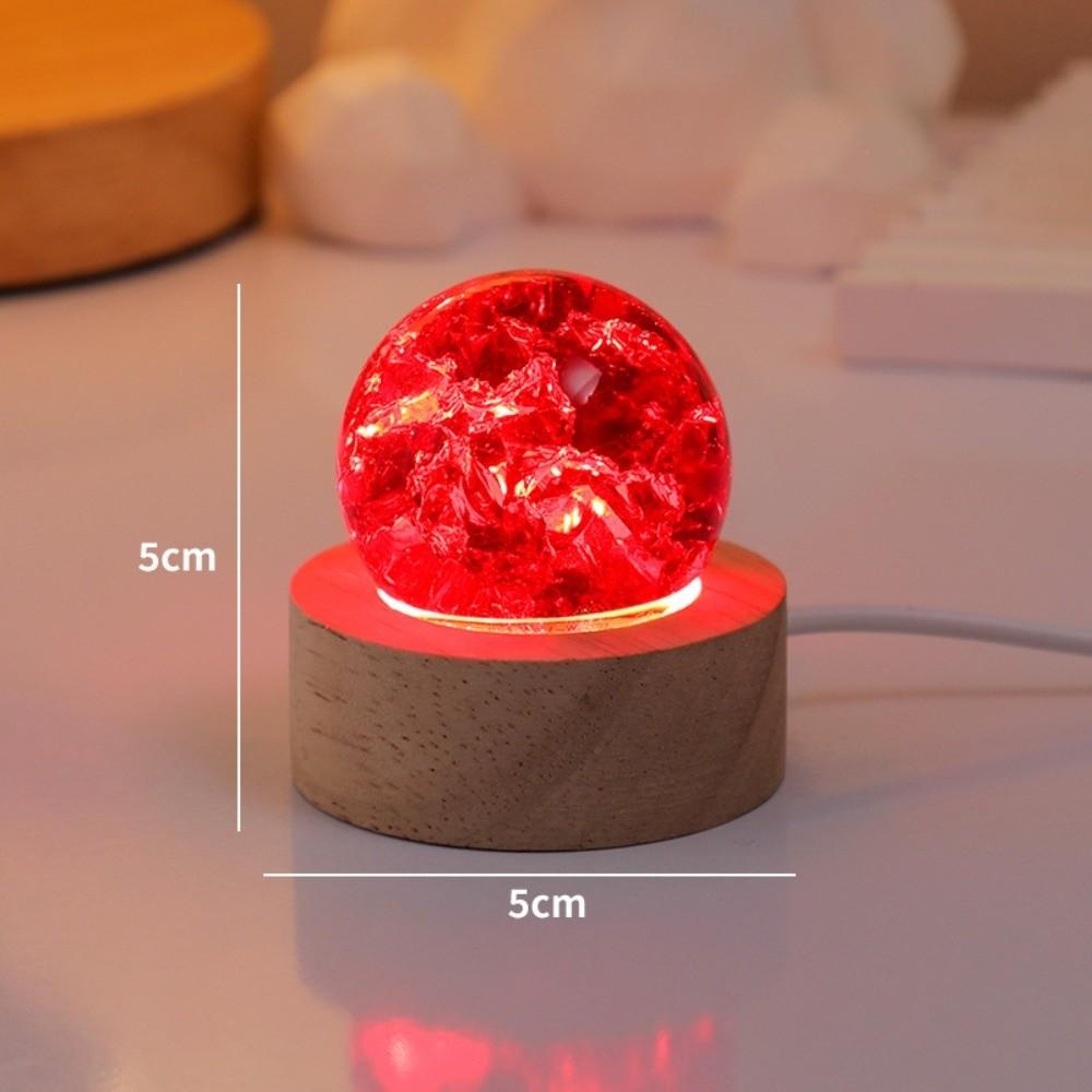 Detachable Luminous Crystal Ornaments Shiny Glaze Beads Glass Sphere Figurine Xmas Gift
