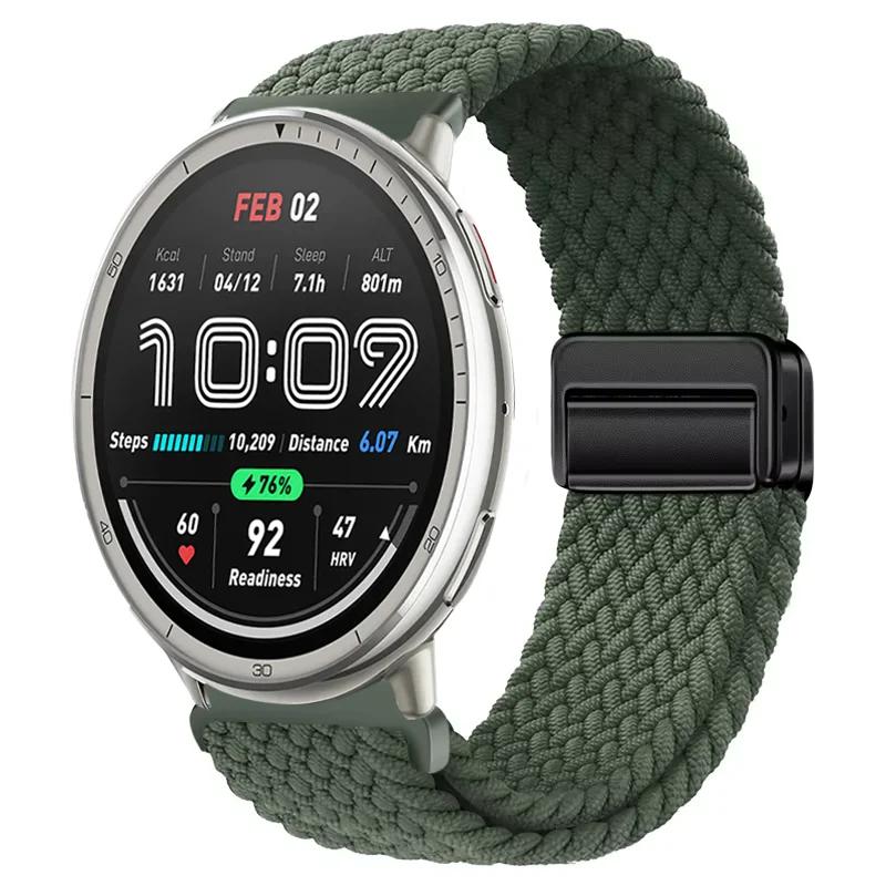 20 мм 22 мм Плетеный нейлоновый ремешок для Amazfit Active 2/GTS 4 Mini Магнитный ремешок Браслет Amazfit Bip 6 5 GTR 4/Balance Браслет