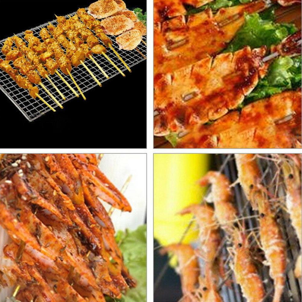 Barbecue Basket Stainless Steel Detachable Folding Square Grill For Roasting Fish Shrimp And Kabob Vegetables On The Stove