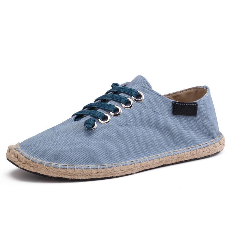 Холщовая обувь, мужская повседневная обувь на плоской подошве, дышащая конопляная обувь для ленивых, крутая обувь для молодых людей, тканевая обувь, мужская повседневная обувь черного, синего цвета