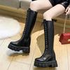 Модные короткие плюшевые однотонные зимние женские сапоги до колена на шнуровке, увеличивающие рост, женская обувь