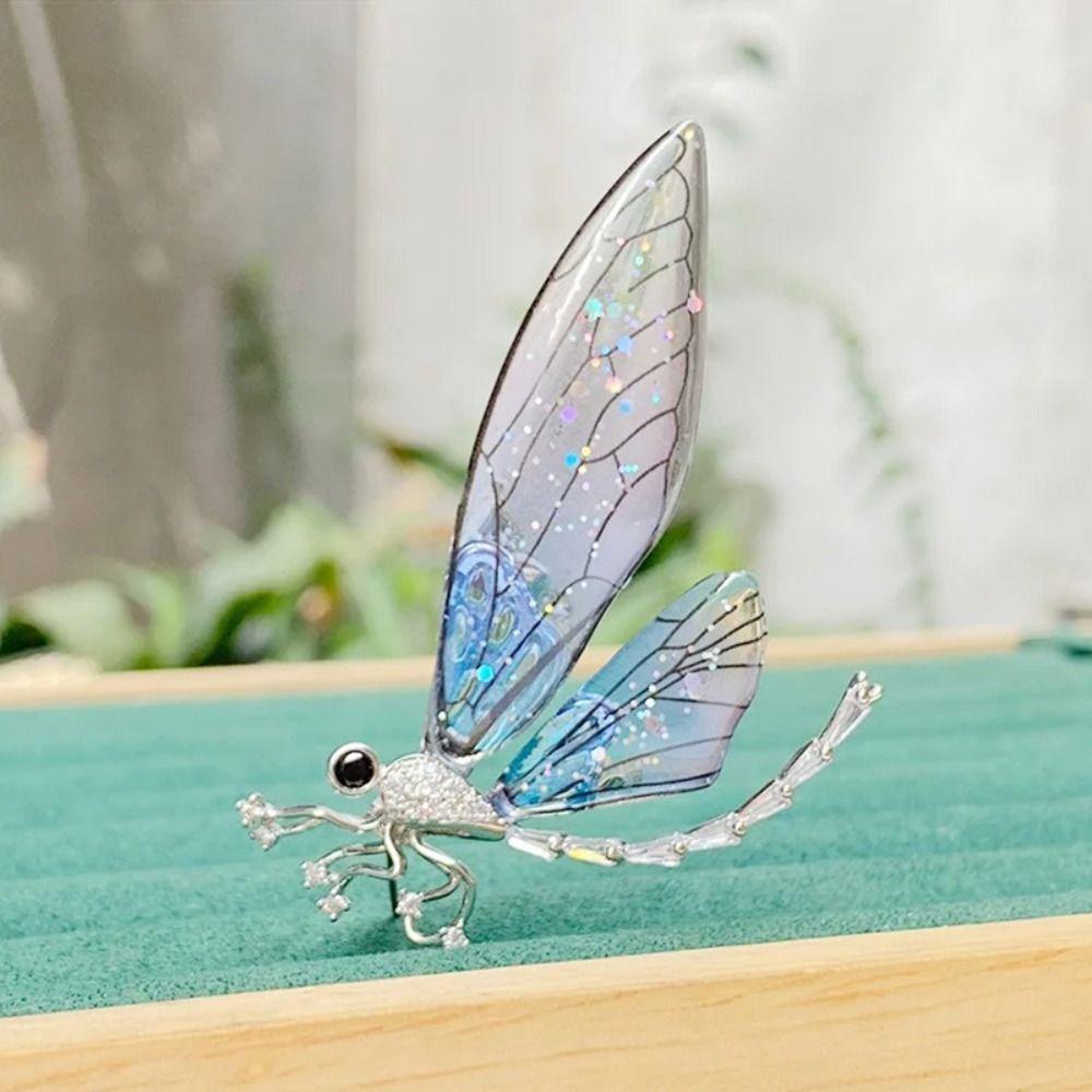Dragonfly/Butterfly Shaped Badge Pin Imitation Pearl Suit Collar Pins  Clothing Accessories