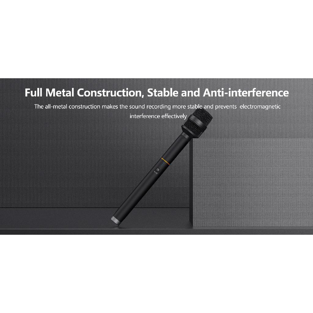 COMICA Revo S Cardioid Wireless Interview Microphone for Smartphone 48kHz/24bit Noise Reduction Outdoor Interview Microphone