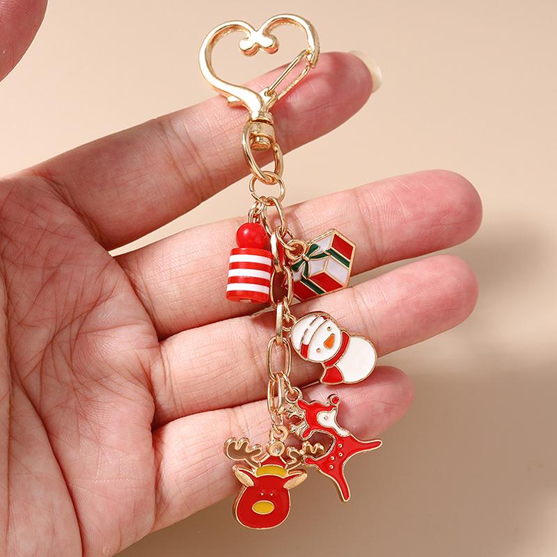 Милый Рождественский Брелок Снеговик Подвески для Ключей для Женщин Девочек Украшение для Сумки DIY Ювелирное Изделие Ручной Работы Подарок