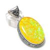 Yellow Triplet Opal Gemstone Handmade 925 Sterling Silver Pendant 2.25" Q5U07