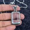 White Topaz Gemstone Handmade 925 Sterling Silver Jewelry Pendant 2.05" M-3218