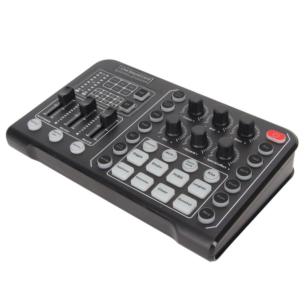 Звуковая карта Live Sound с поддержкой Bluetooth 48 В, большая диафрагма, шумоподавление, звуковая микшерная плата с 15