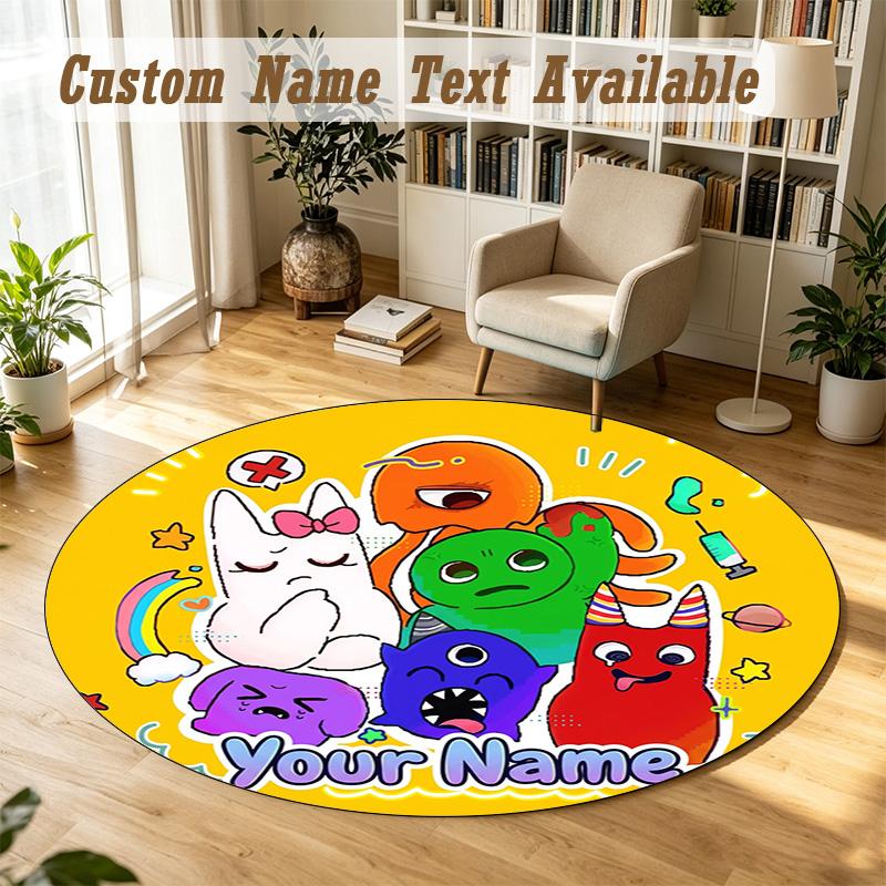 Round Rug Custom NameGarten of Banban Pattern Non Slip Carpet Home Floor Decor