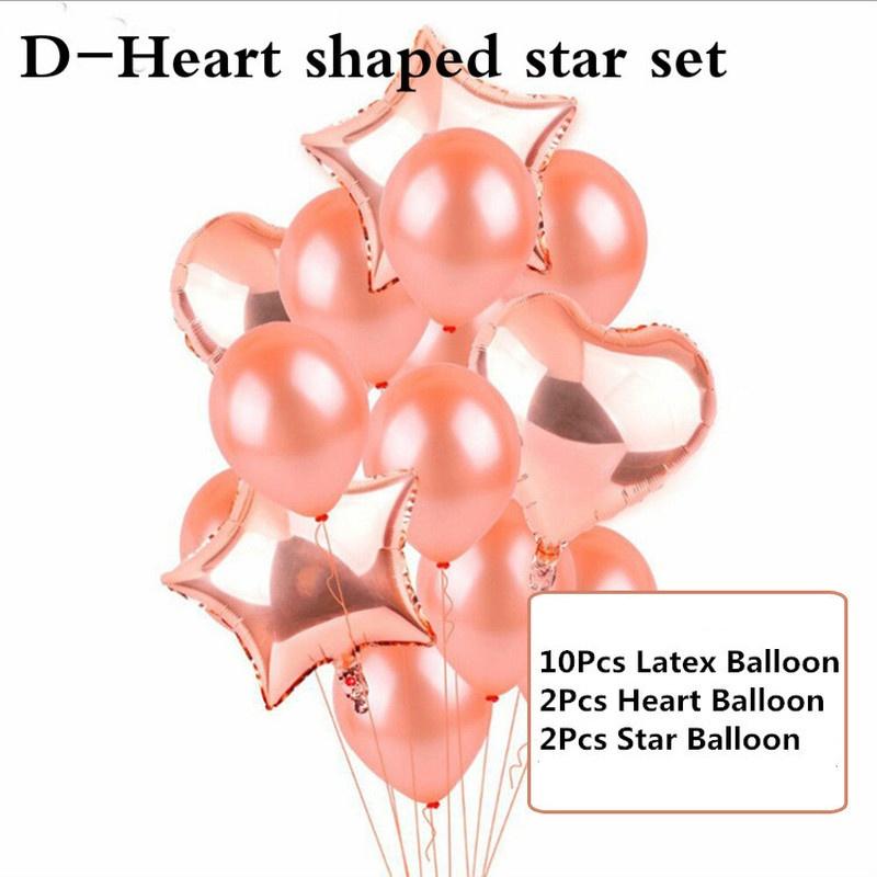 10/14/20 шт. праздничные шары с конфетти и пайетками розового золота, аксессуары, шары в форме сердца