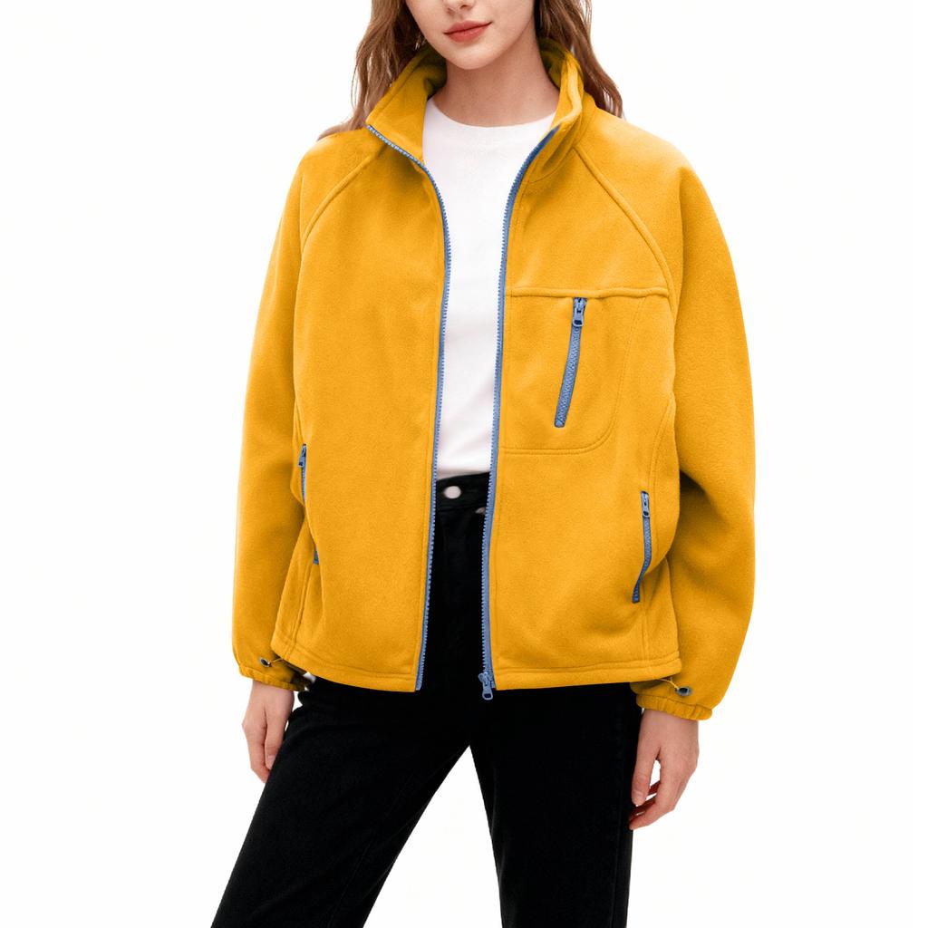 Женское модное повседневное пальто большого размера с длинным рукавом, утолщенное и на флисовой подкладке, со стойкой