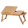 1Pc Adjustable Bamboo Rack Shelf Dormitory Bed Lap Desk Two Flowers Book Reading Tray Stand