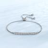 925 Sterling Silver Bracelet Row Of Zircon Crystal Adjustable Bracelet Feminine Charm Jewelry