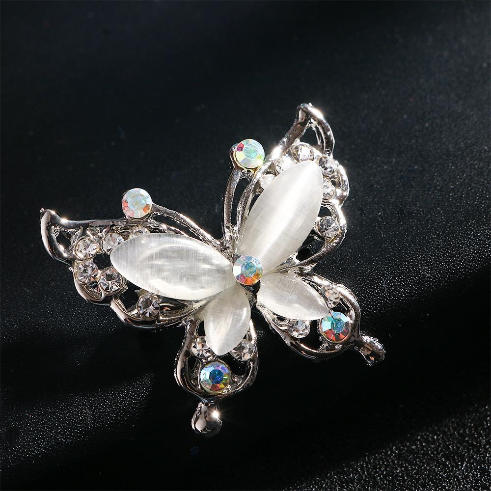 Accessories Crystal Wedding Gold/Silver Opal Stone Rhinestone Butterfly Brooch Pin Women Brooch Pin