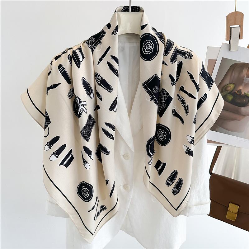 90cm Travel Sunscreen Versatile Large Square Scarf Shawl Headscarf Neck Protection Scarf Decoration For All Seasons
