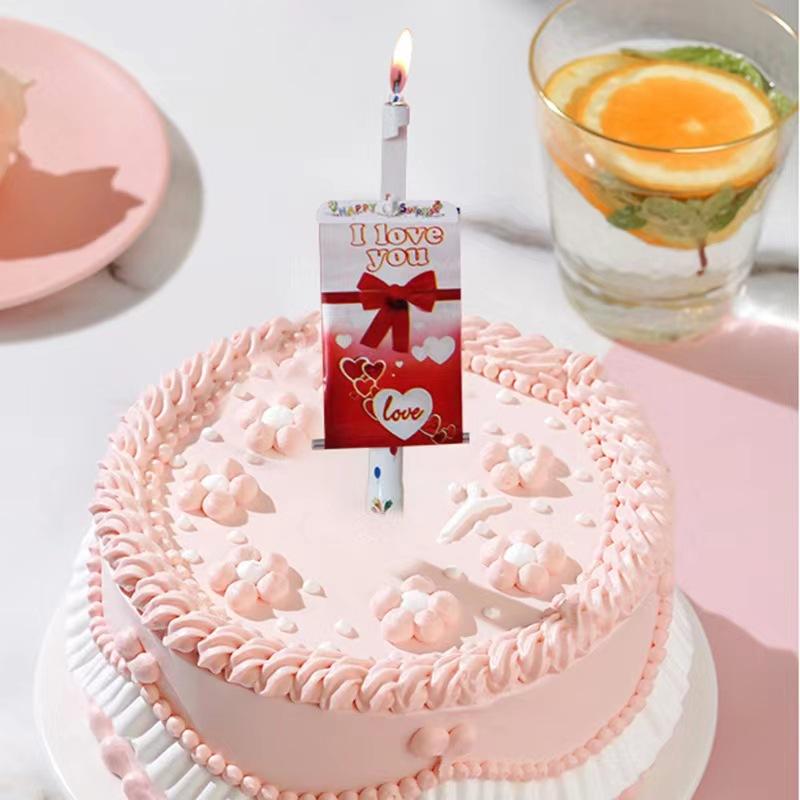 Birthday Candle Fan Decoration Surprise Blessing Fan Fan Shape Expansion Creative Party Automatic Baking