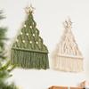 Tassel Christmas Tree Macrame Tapestry Woven Cotton Rope Tapestry Wall Hanging Pendant Hotel