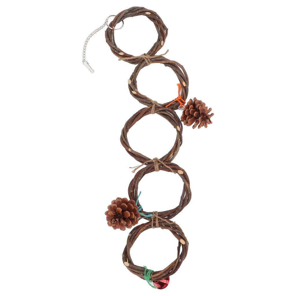 Игрушка-кольцо для попугая Безопасная Ручной вязки Подвесная Игрушка-кольцо-качели для птиц попугаев 5 колец