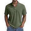 Мужские летние однотонные топы с воротником на пуговицах и коротким рукавом, мужские повседневные свободные модные топы