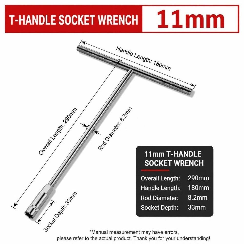 Hex Socket Drive T-Socket Wrench 6-19mm Hand Tool Durable Hex Socket Home Maintenance
