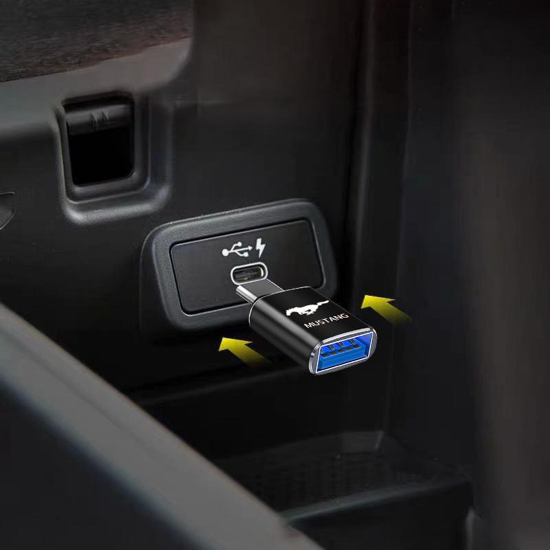 1 шт. Автомобильный USB Type C кабель-конвертер Адаптер для зарядки Автоаксессуары для Ford Mustang SHELBY GT 500 350 Кабриолет V Mach e Водонепроницаемый
