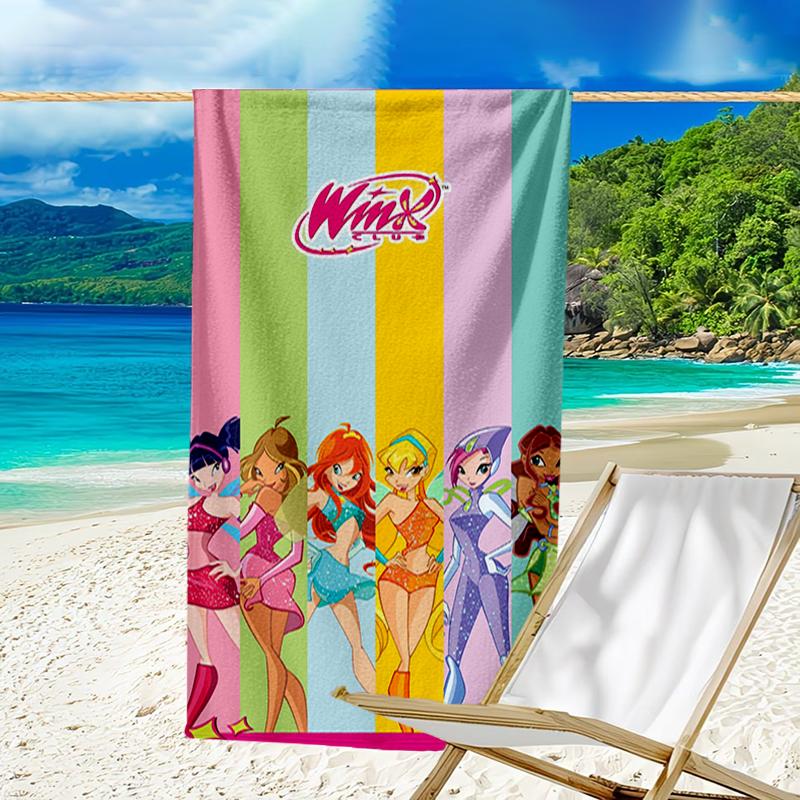 Ultra-Soft Beach Towel with Winx Club Theme,Ideal for Pool - Camping, Diving - Perfect Travel Essential, Vibrant Beach Towel.
