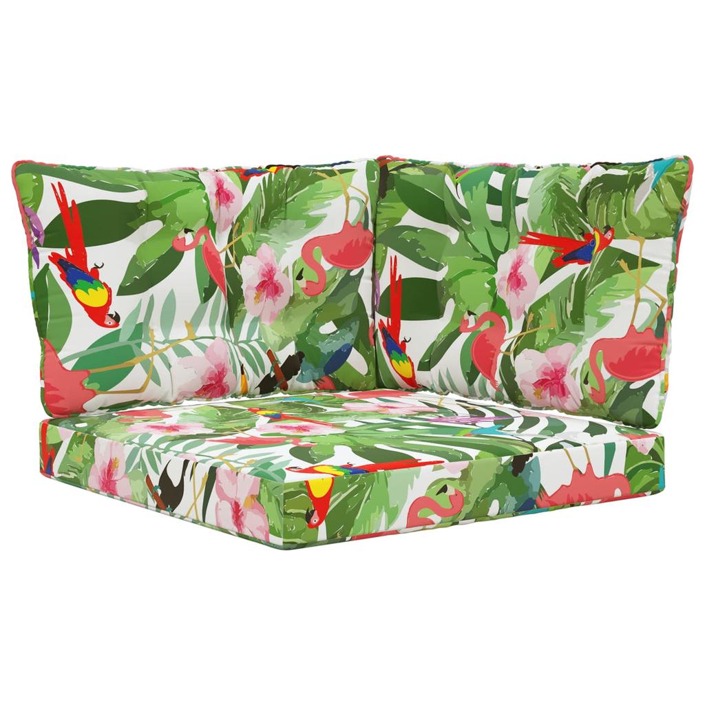 Outdoor Sofa Cushion Set 3 pcs Multicolored Polyester