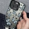 Синяя бабочка IMD Цвет Серебристый Чехол для телефона с высокой красотой и модой Для серий iPhone 11 12 13 14 15 16 17 XS XR X 12 13 Plus Pro Max SE