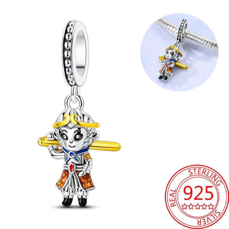 Exquisite Copper Little Monkey Embracing Red Heart Pendant Fit Bracelet Necklaces Party Pairing With Handmade Gifts