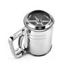 Flour Sieve Stainless Steel Flour Sifter Hand Cranking Flour Sifter Double Layers Powder Sugar Shaker with Hand Press Design