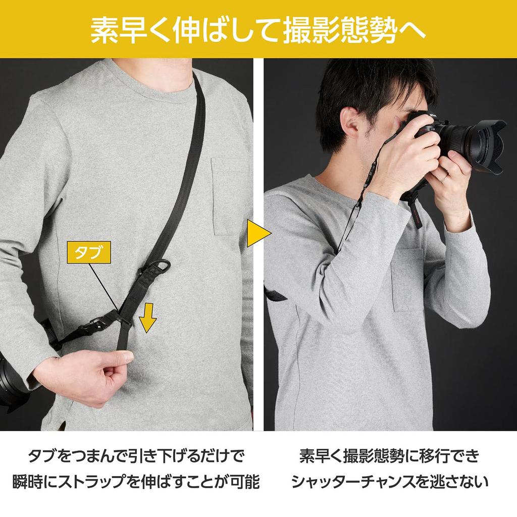 HAKUBA Ремень для крепления Speed Sling 25 AZ 25 мм Регулируемый Черный GW-PRO AMZKST-GWATSS25 Широкий, Эластичный, Ремень для быстрой съемки,