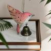 Wood Carving Hummingbird Ornament with Tree Stump/Bell Handcrafted Bird Figurine Statue Sculpture Home Office Desktop Decoration