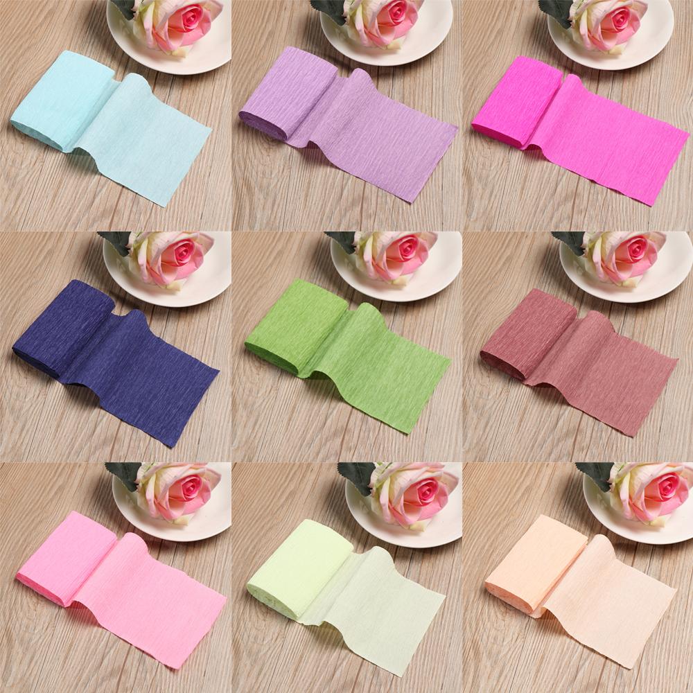 Wedding Party Decoration Packing Gifts Origami Crinkled Roll Wrapping Supplies Crepe Paper