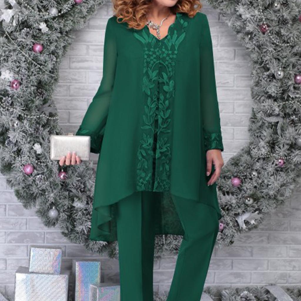 Женское вечернее платье из трех предметов в стиле пэчворк с вышивкой, темперамент, облегающий комплект для поездок на работу, коктейльный костюм