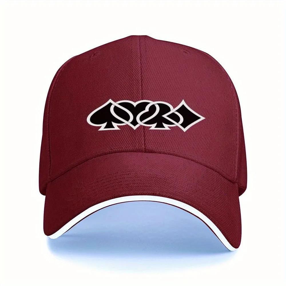 Poker Suits Spades Hearts Diamonds Graphic Baseball Cap Adjustable Casual Polyester Unisex Cap