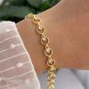 Copper Plated 18K Gold Zircon Handmade Star Pattern Bracelet, Retro Light Luxury