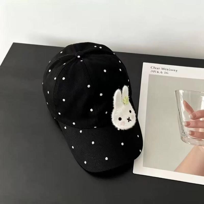 Мультяшный Кот Медведь Кошачьи Уши Бейсболки Новые Женские Солнцезащитные Кепки В Горошек Универсальные Сладкие Модные Нишевые Кепки с Козырьком