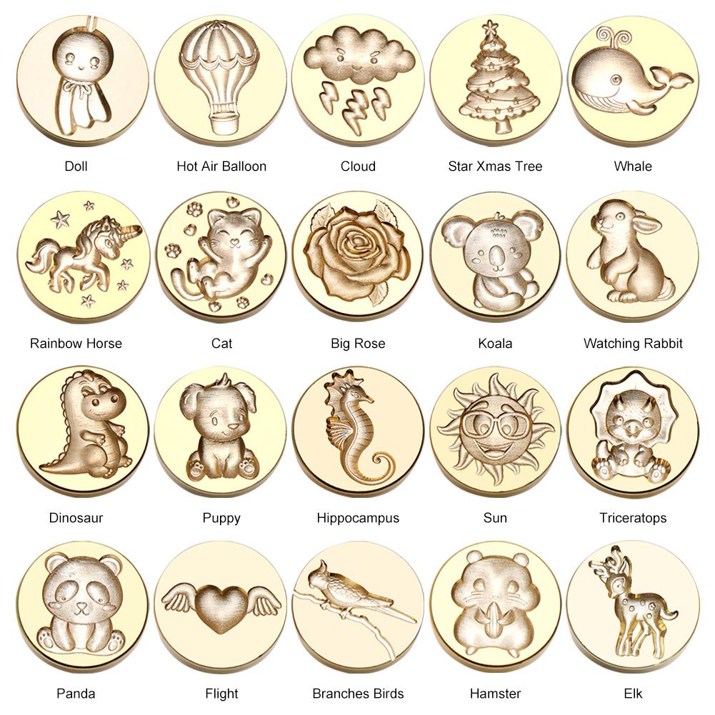 Круглая печать, медная головка, 3D рельефная эмалированная медная головка для подарка, скрапбукинга