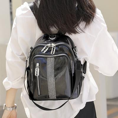 Рюкзак Женский Новый Предпочтительный Модный Рюкзак Корейское Издание Корейское Издание Легкая Роскошь с Алмазным Сияющим Кожаным Универсальный Маленький Рюкзак