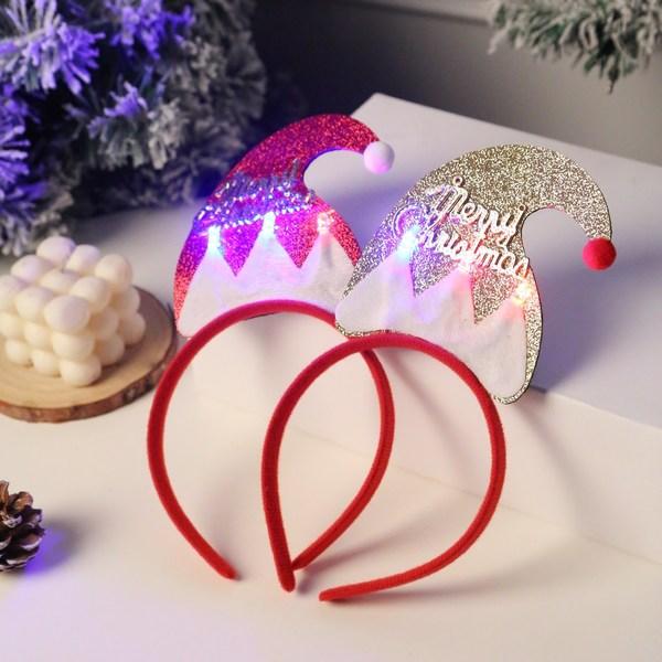 Christmas Headband Mix Collection, 08) LED Santa Hat..., 1 Set