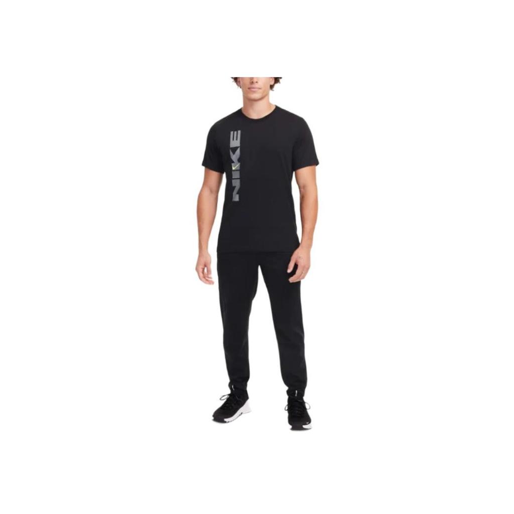 Nike Кружевные однотонные брюки средней посадки с логотипом и принтом, мужские повседневные брюки черного цвета FN3020-010