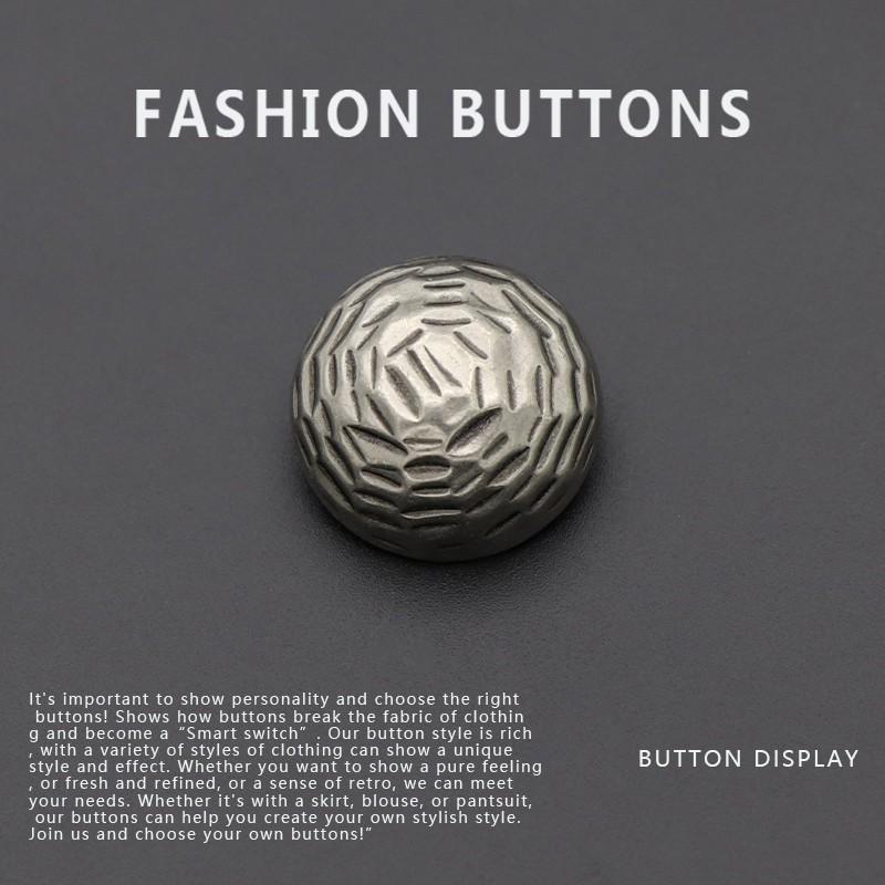 10Pcs Metal Buttons Daquan High-End Exquisite Retro Gold Round Woolen Coat Jacket Sweater Cardigan Buttons