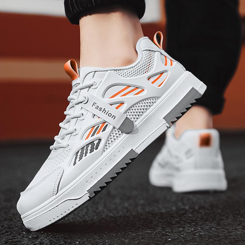 Мужская обувь 2025 года, новая осенняя дышащая сетка на плоской подошве, повседневная спортивная молодежная корейская версия обуви Putian tide